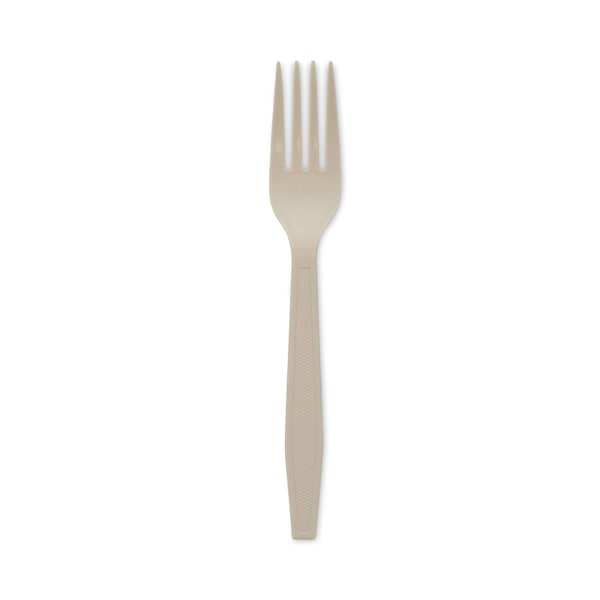 Pactiv EarthChoice PSM Cutlery, Heavyweight, Fork, 6.88", Tan, PK1000 YPSMFTEC - main